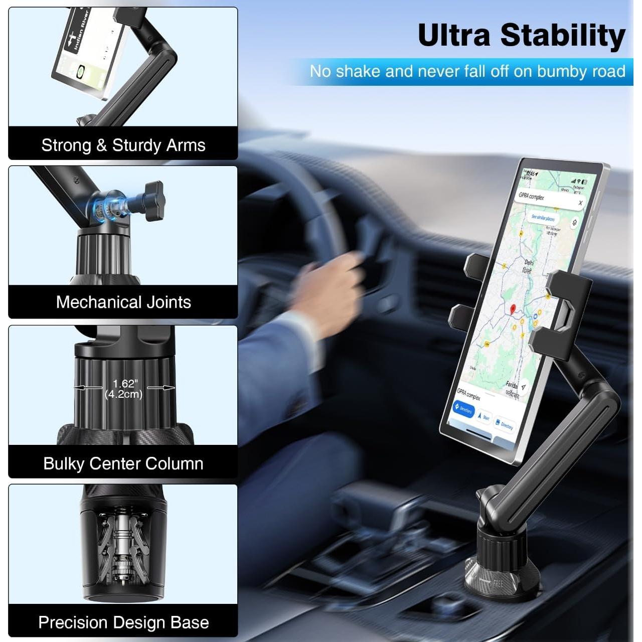 Soporte para Tablet en Portavasos Peastrex Ajustable 38 cm