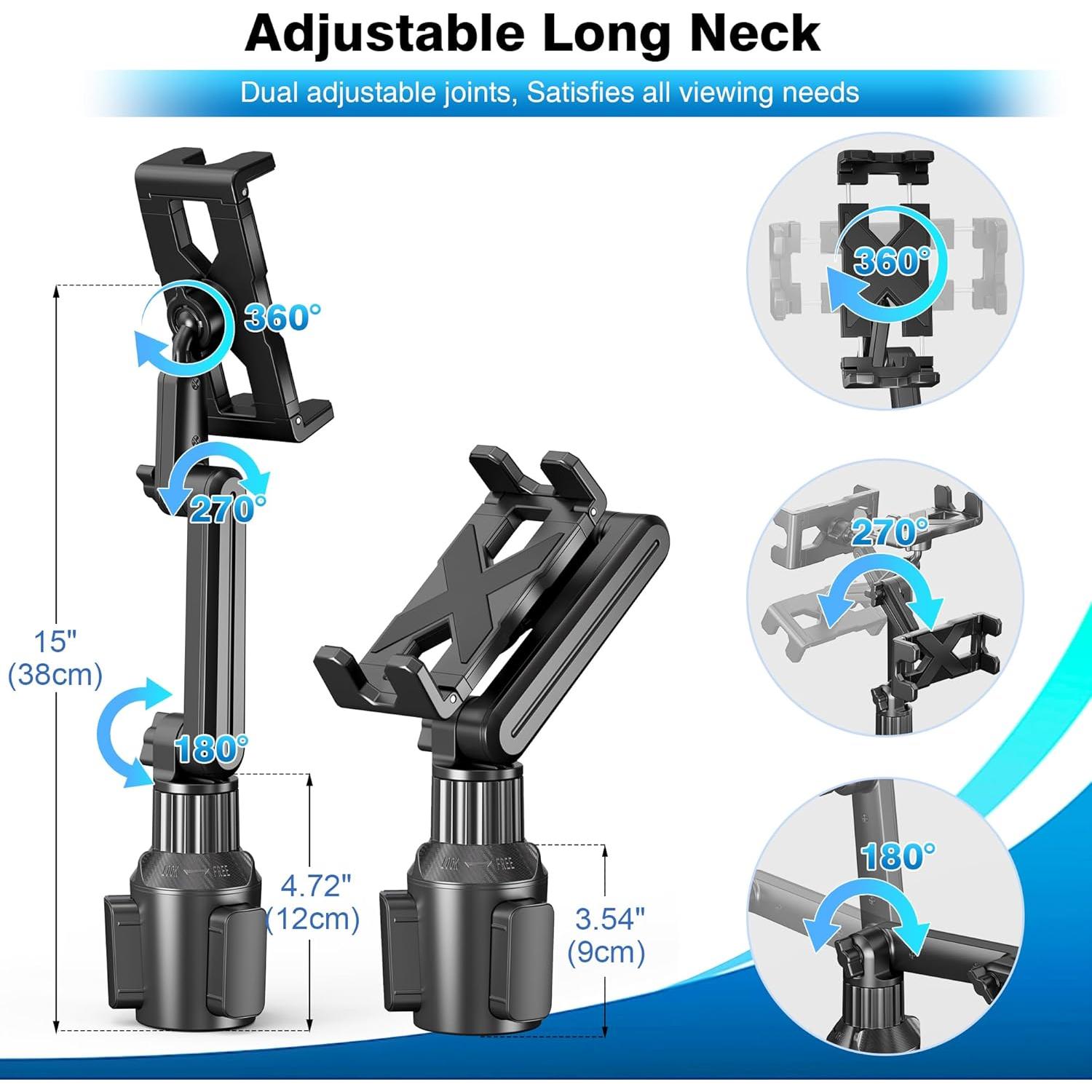 Soporte para Tablet en Portavasos Peastrex Ajustable 38 cm
