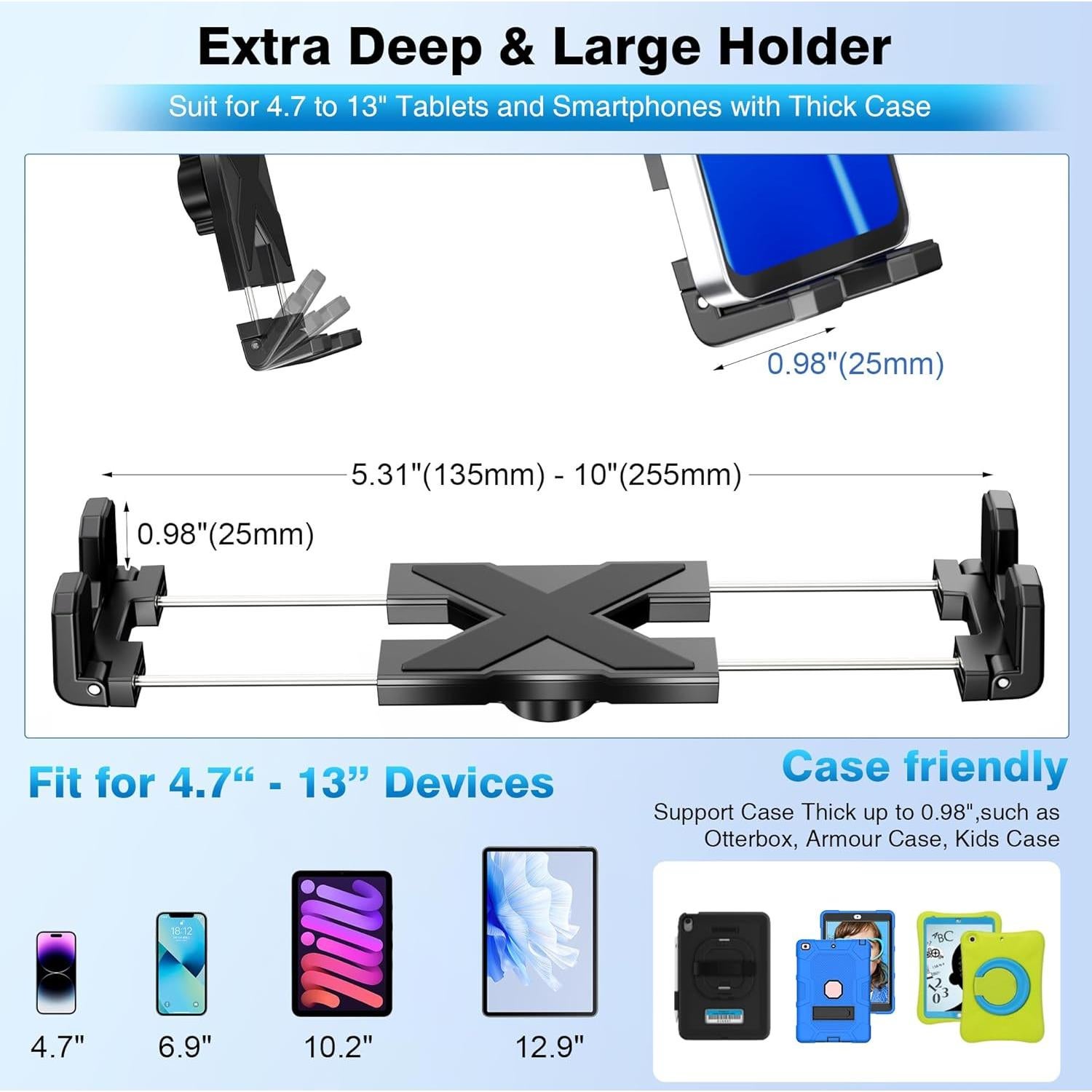 Soporte para Tablet en Portavasos Peastrex Ajustable 38 cm