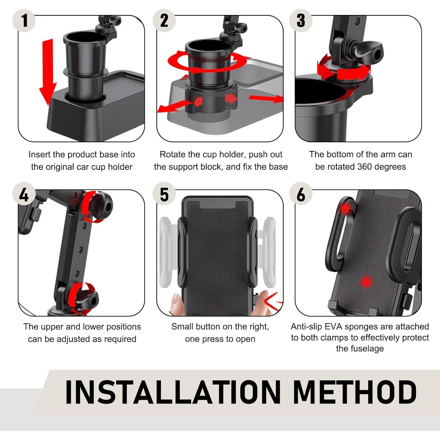 Soporte para Teléfono Móvil en Portavasos Downhill 2 en 1