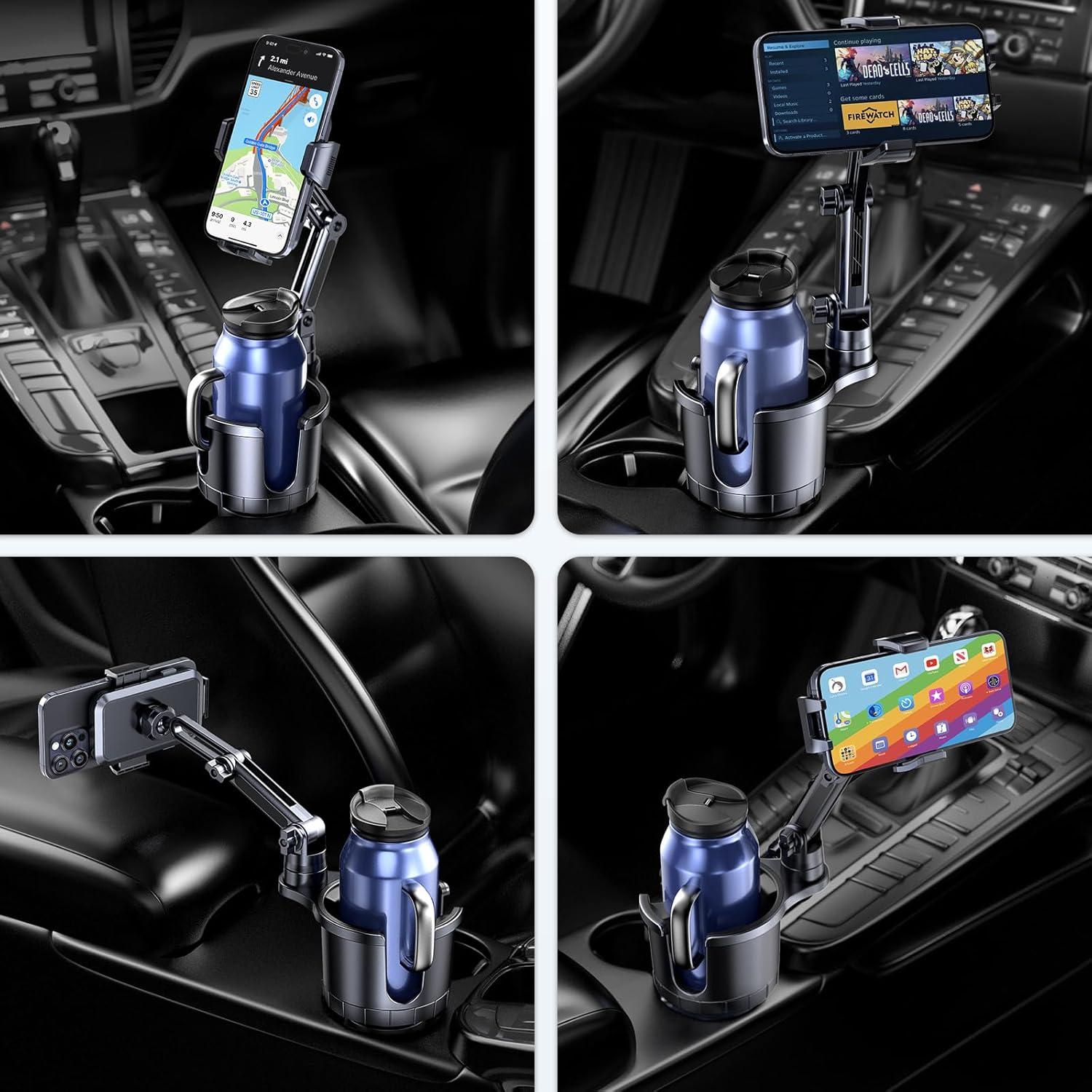 Soporte para Teléfono en Portavasos UniWit 2 en 1 Ajustable