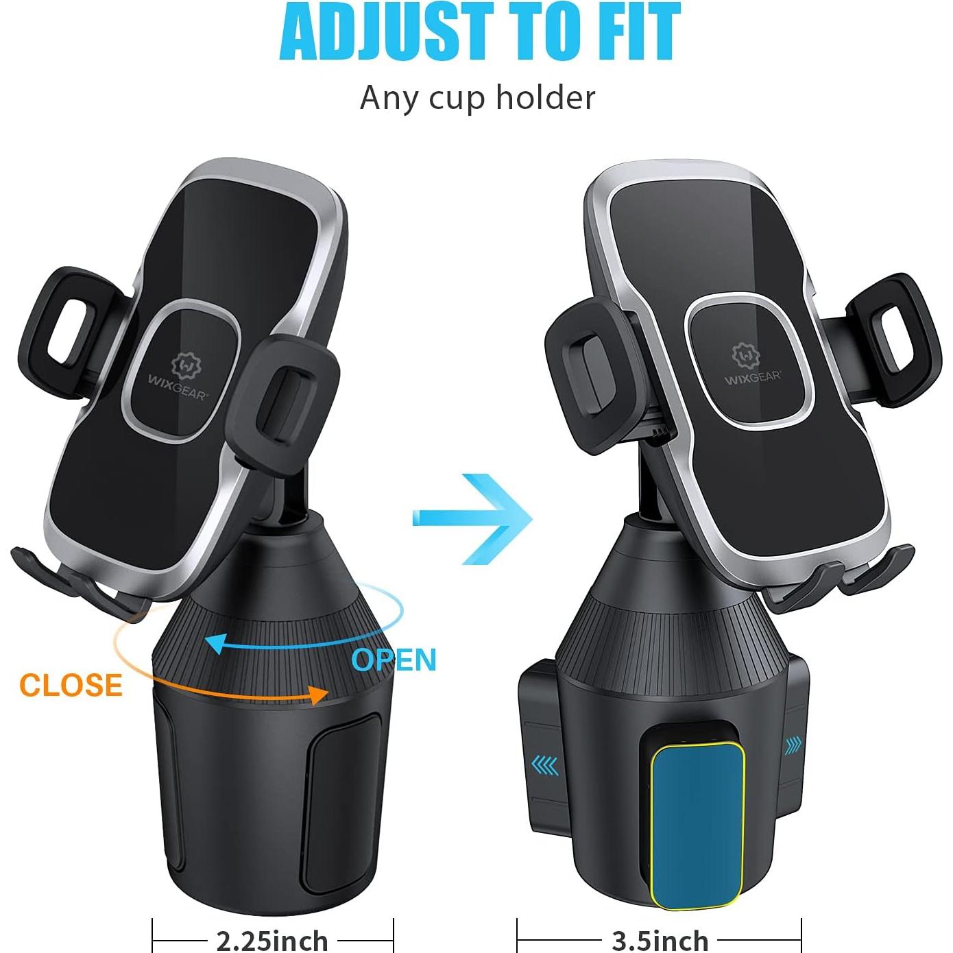 Soporte para Teléfono en Portavasos WixGear, Ajustable y Universal