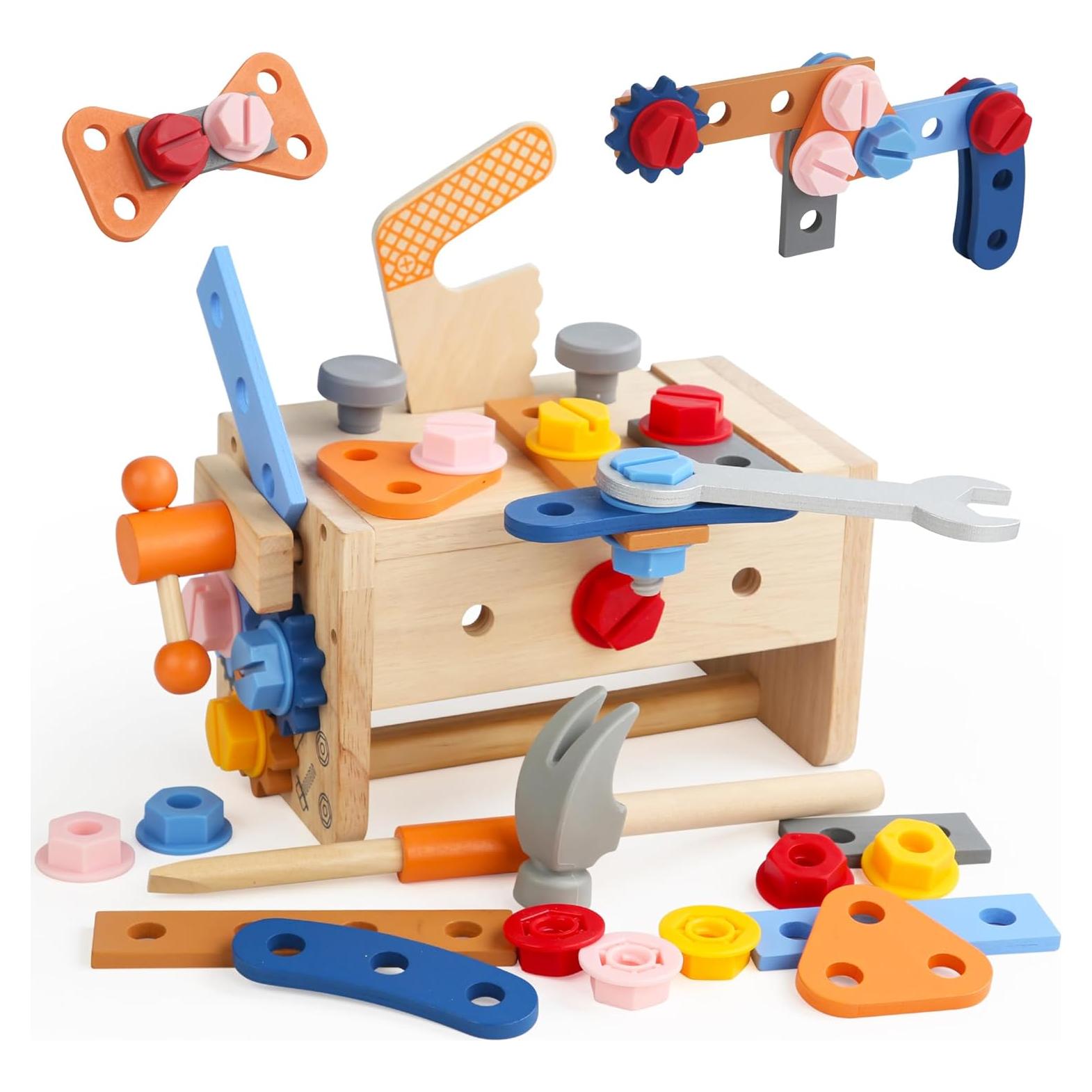 Juego de Herramientas de Madera Totatatree 36PCS para Niños 3+ Años