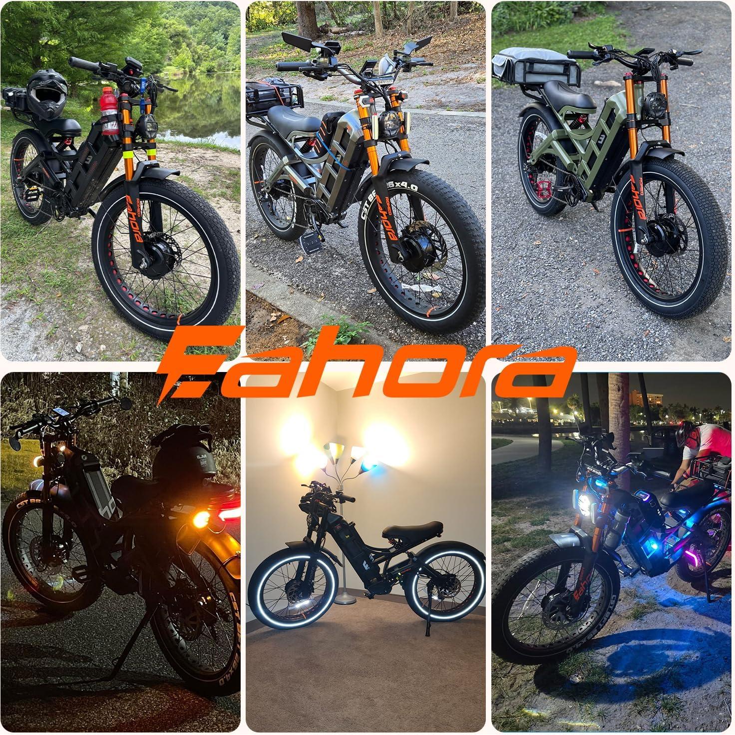 eAhora 2025 Romeo Pro 2/Pro 3 46-50Mph Electric Bike for Adults, 4000W/5600W Dual Motor Ebike, 52V 70Ah/60V 80Ah 200+Miles Long Range E Bike, 26 * 4.0" Fat Tire, Full Suspension, All Terrain, UL2849