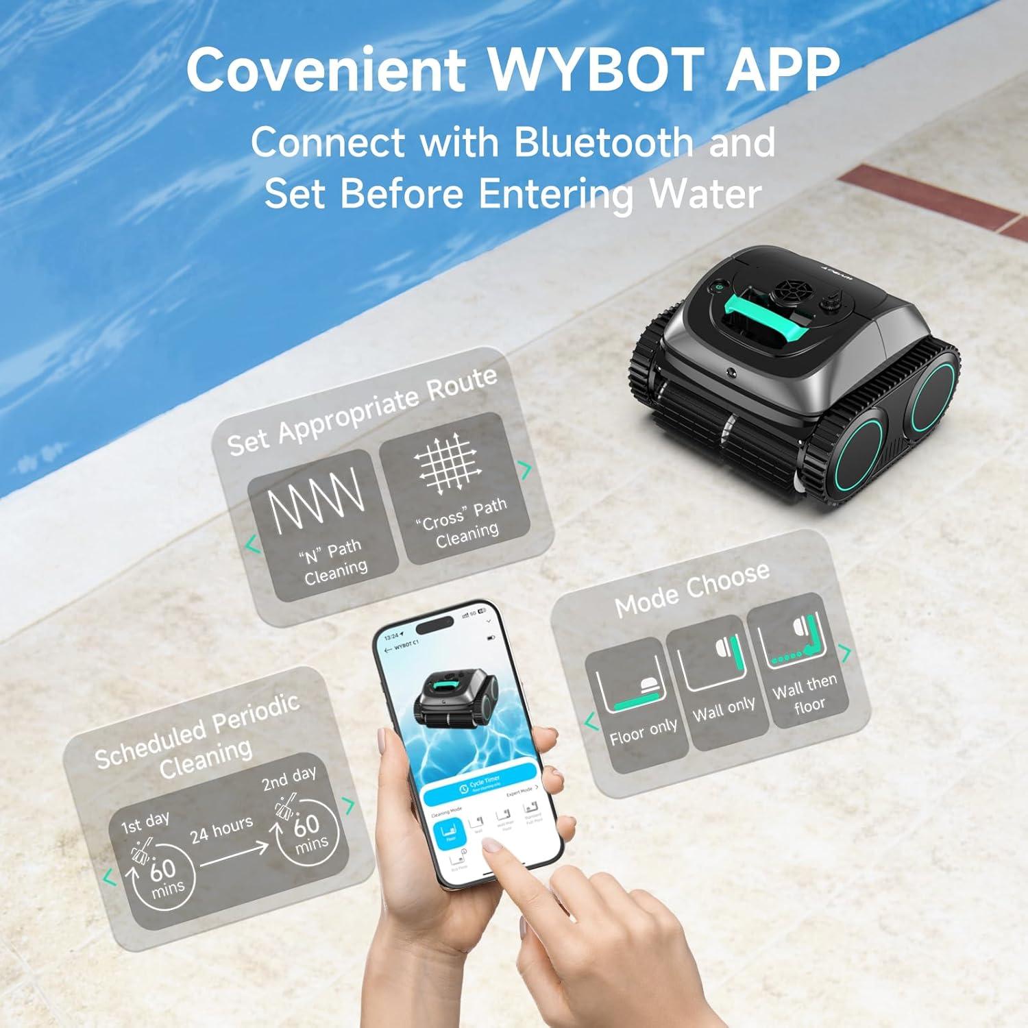 Aspiradora Robot WYBOT C1 para Piscinas Inground 150min