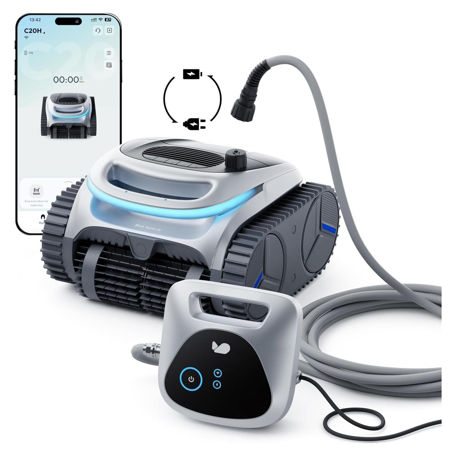 Limpiador de Piscinas Robótico BUBLUE C20H Híbrido 150,5 m²