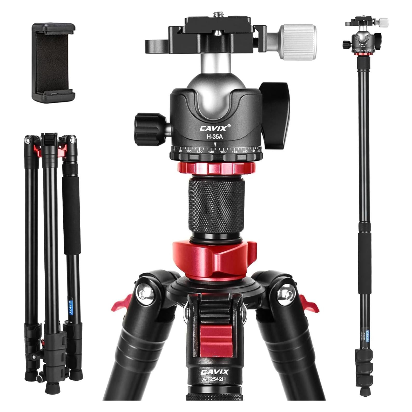 Trípode de Cámara CAVIX AT2542H con Cabezal de Bola 35mm