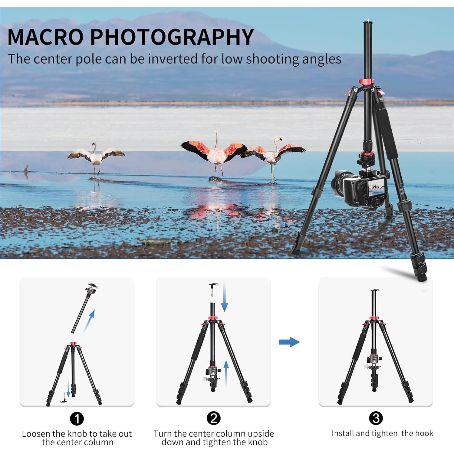 Trípode de Cámara CAVIX AT2542H con Cabezal de Bola 35mm
