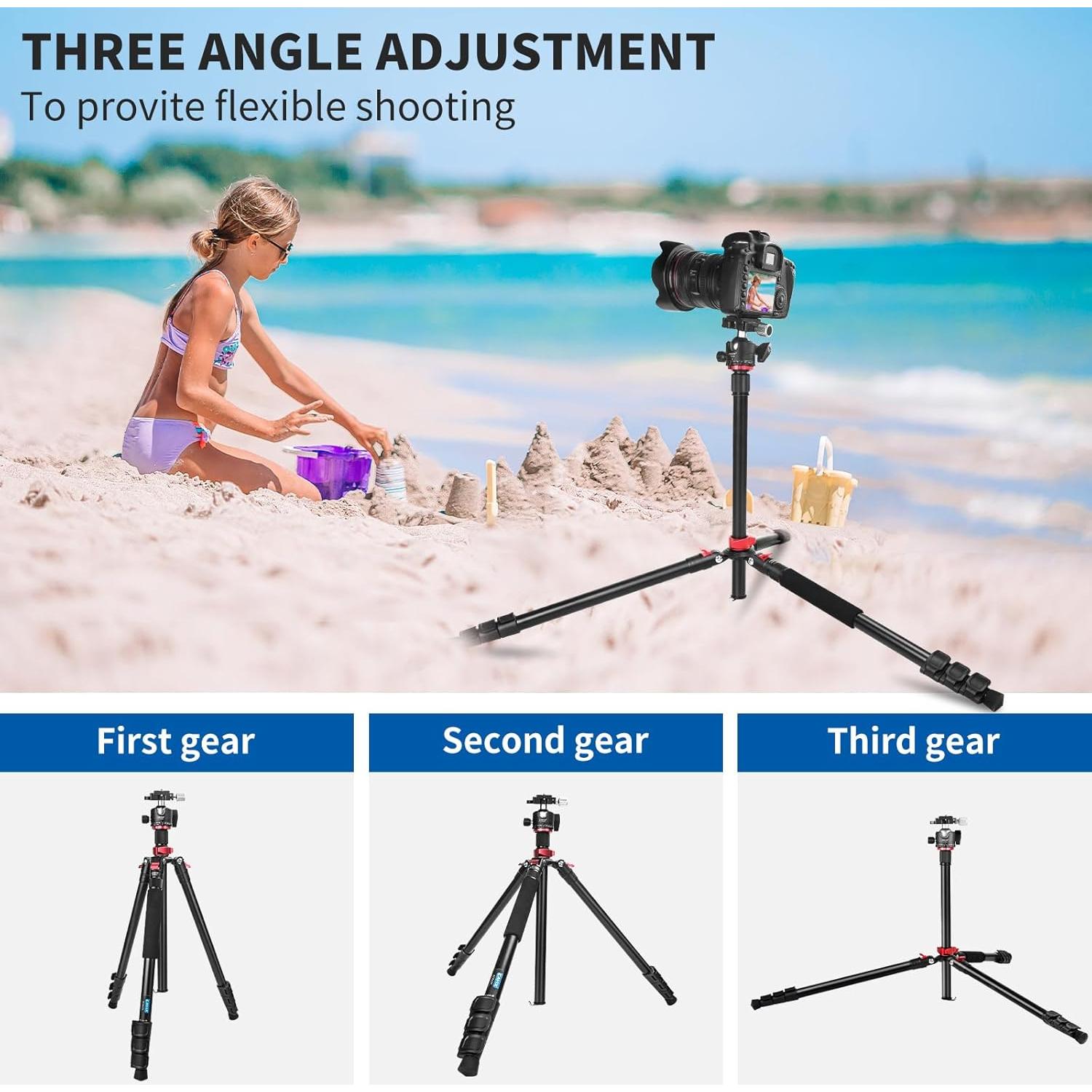 Trípode de Cámara CAVIX AT2542H con Cabezal de Bola 35mm