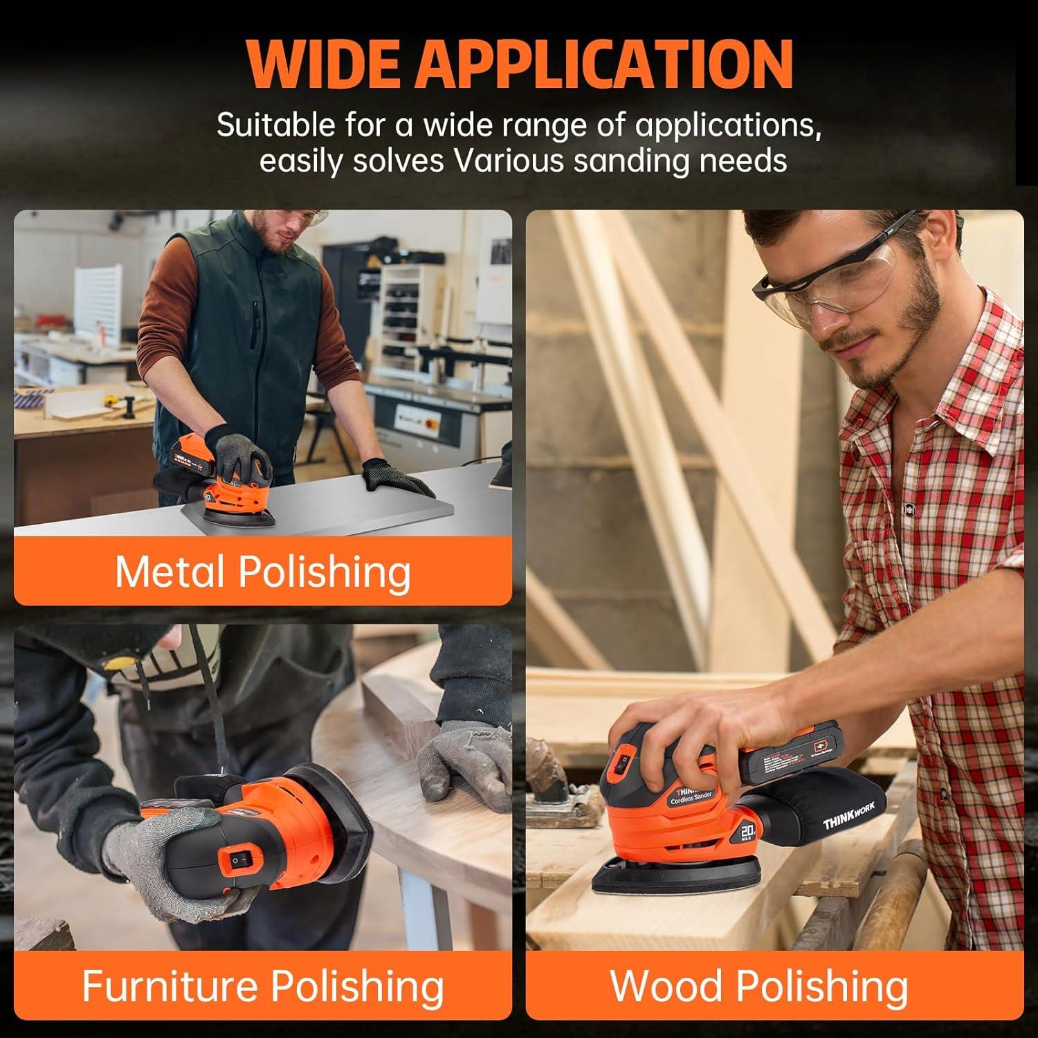 Lijadora de Detalle Inalámbrica THINKWORK 20V 12000 OPM