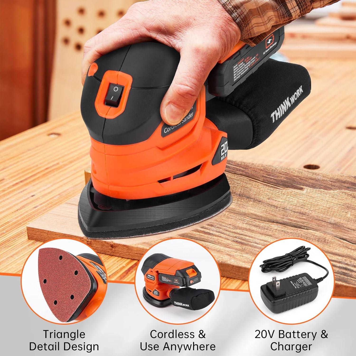 Lijadora de Detalle Inalámbrica THINKWORK 20V 12000 OPM