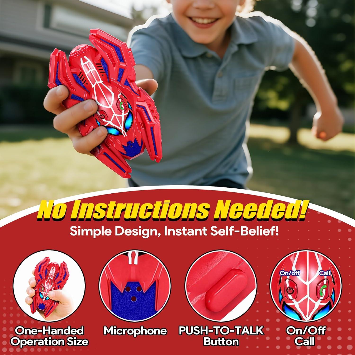 Walkie Talkies Vvinca Araña 2 Paquete para Niños 3-12 Años