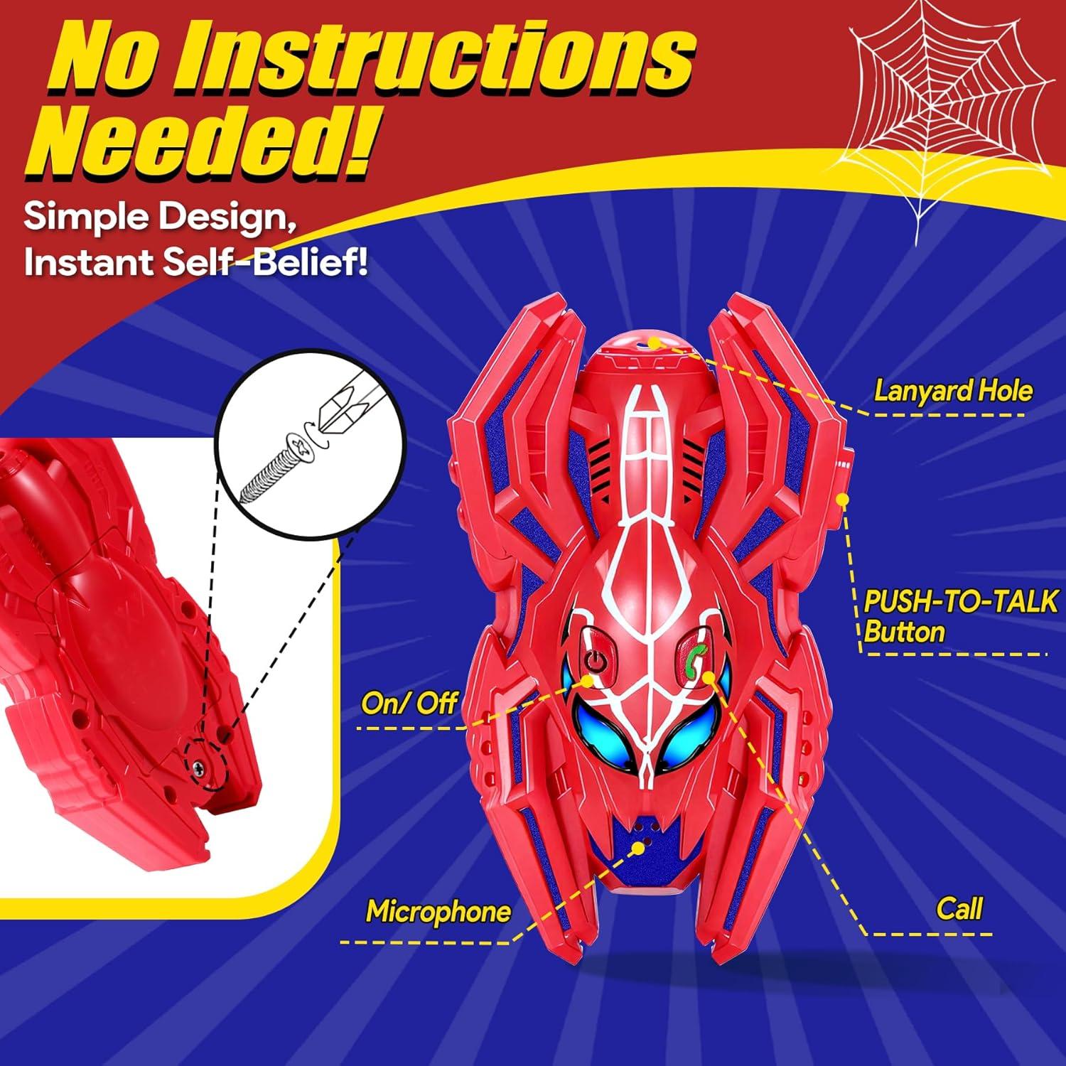 Walkie Talkies Vvinca Araña 2 Paquete para Niños 3-12 Años