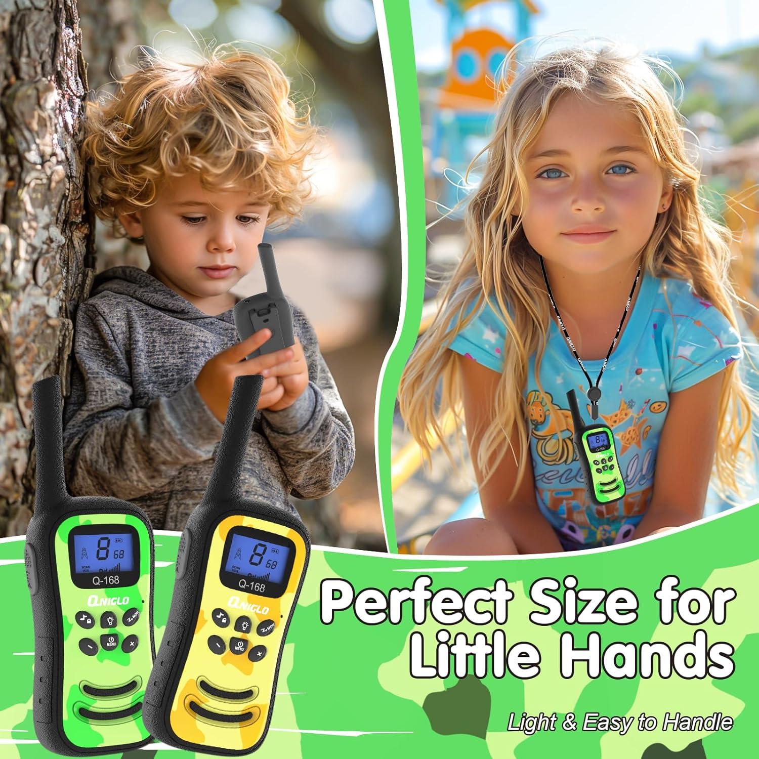 Walkie Talkies Recargables Qniglo para Niños Camuflaje 2 Pcs
