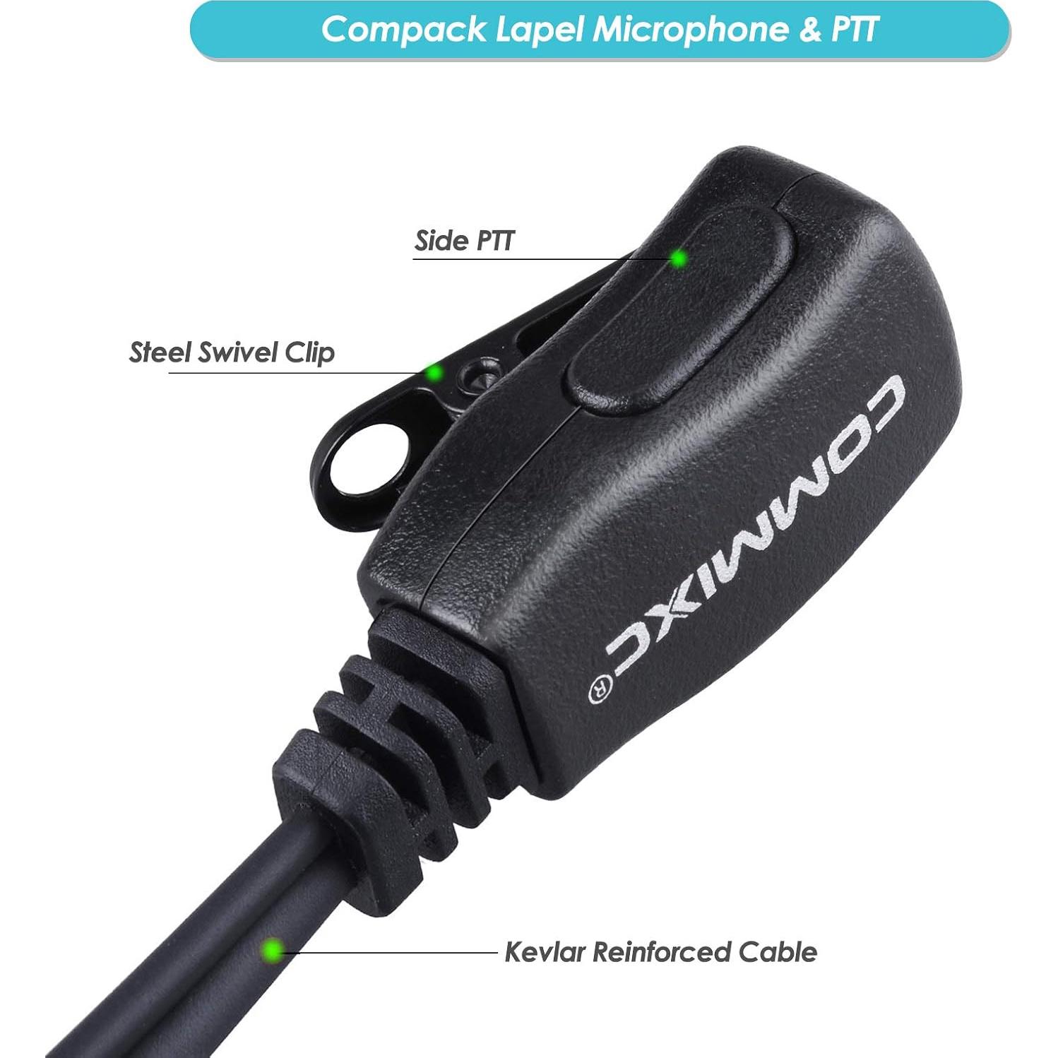 Auriculares Walkie Talkie Commixc 2 Paquetes con Micrófono PTT