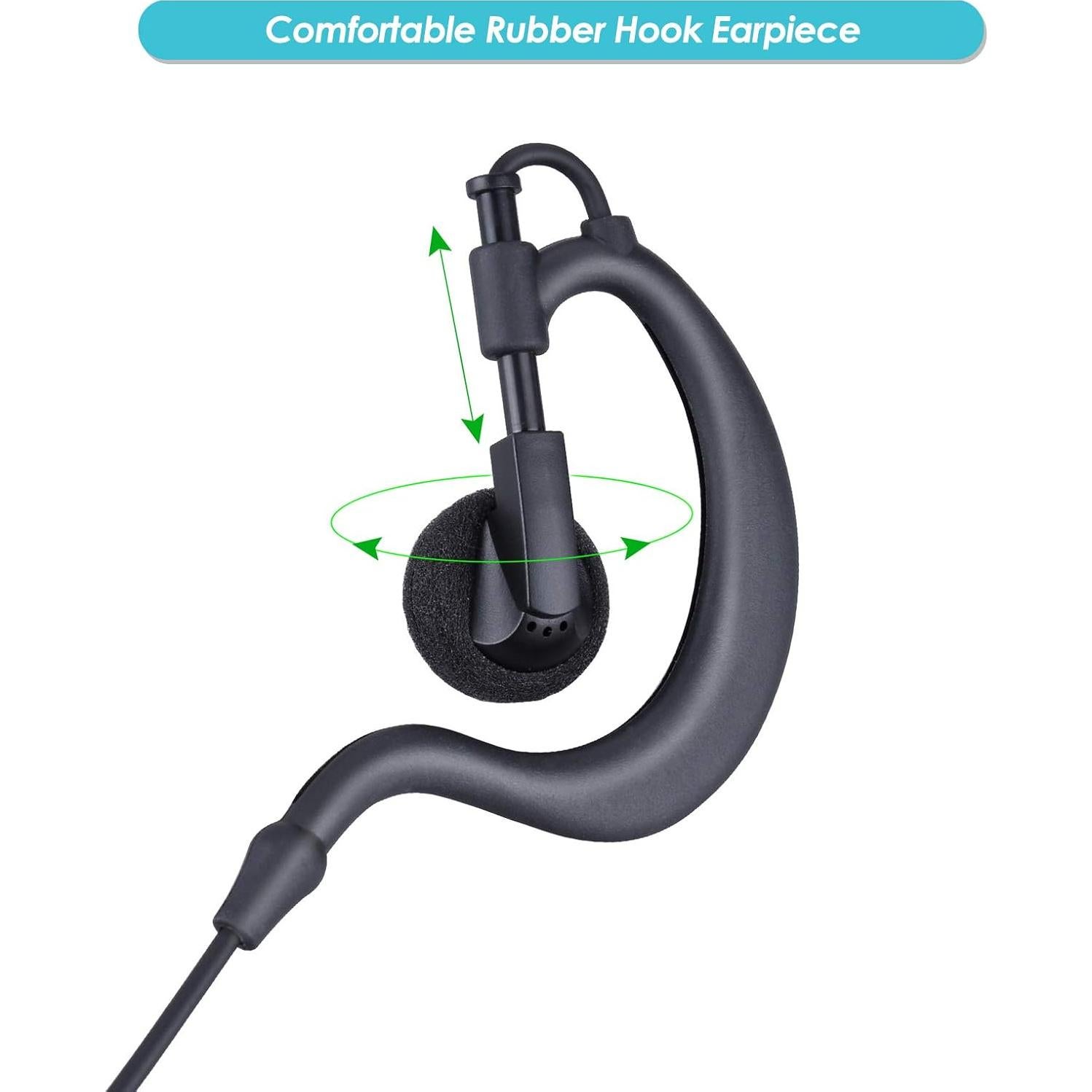 Auriculares Walkie Talkie Commixc 2 Paquetes con Micrófono PTT