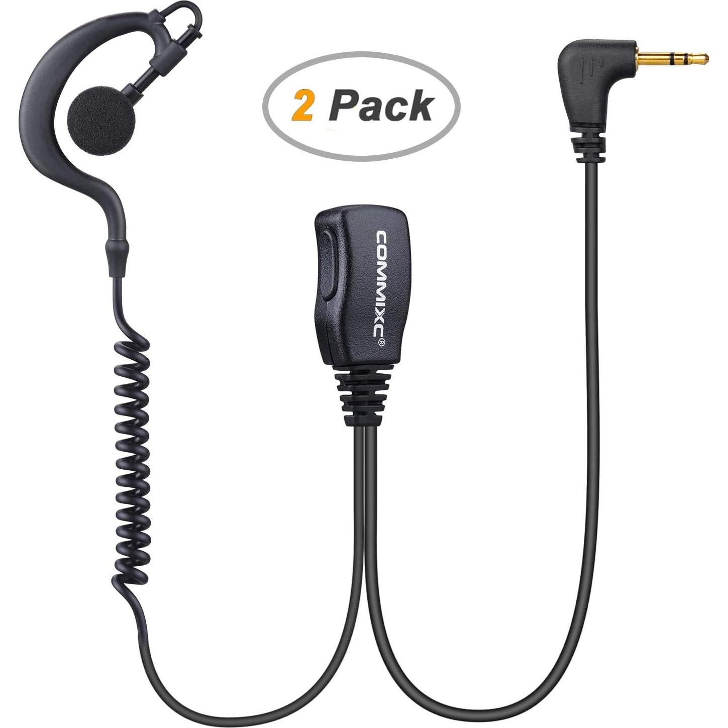 Auriculares Walkie Talkie Commixc 2 Paquetes con Micrófono PTT