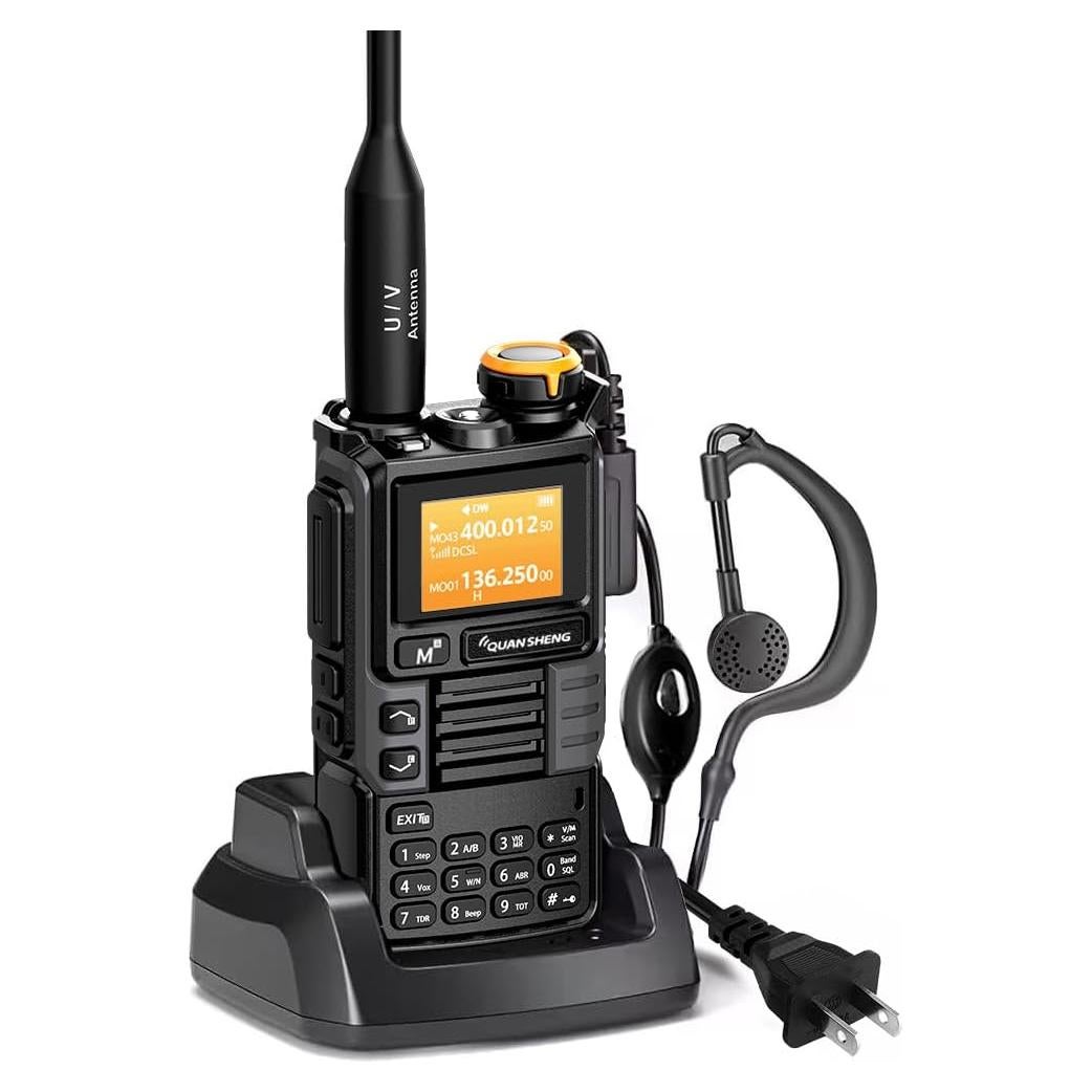 Walkie Talkie QUANSHENG UVK5(99) 200 Canales 20-1000MHz Gris