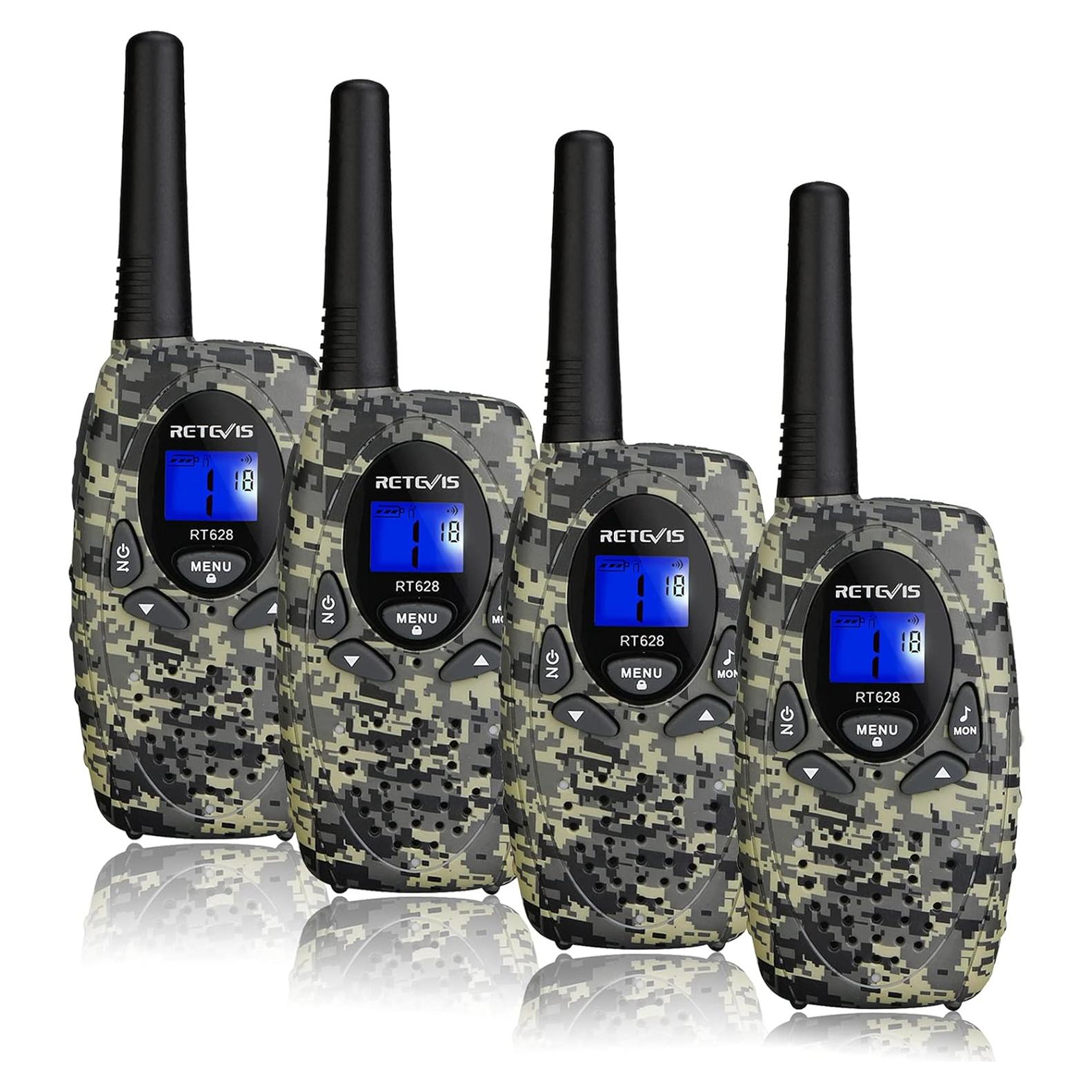 Walkie Talkies Retevis RT628 para Niños Camo - Paquete de 4
