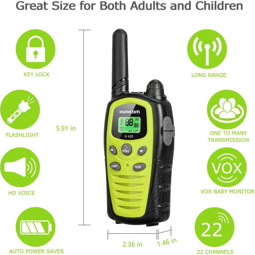 Walkie Talkies HUNICOM Radio Bidireccional 8.05 km Sonido Claro