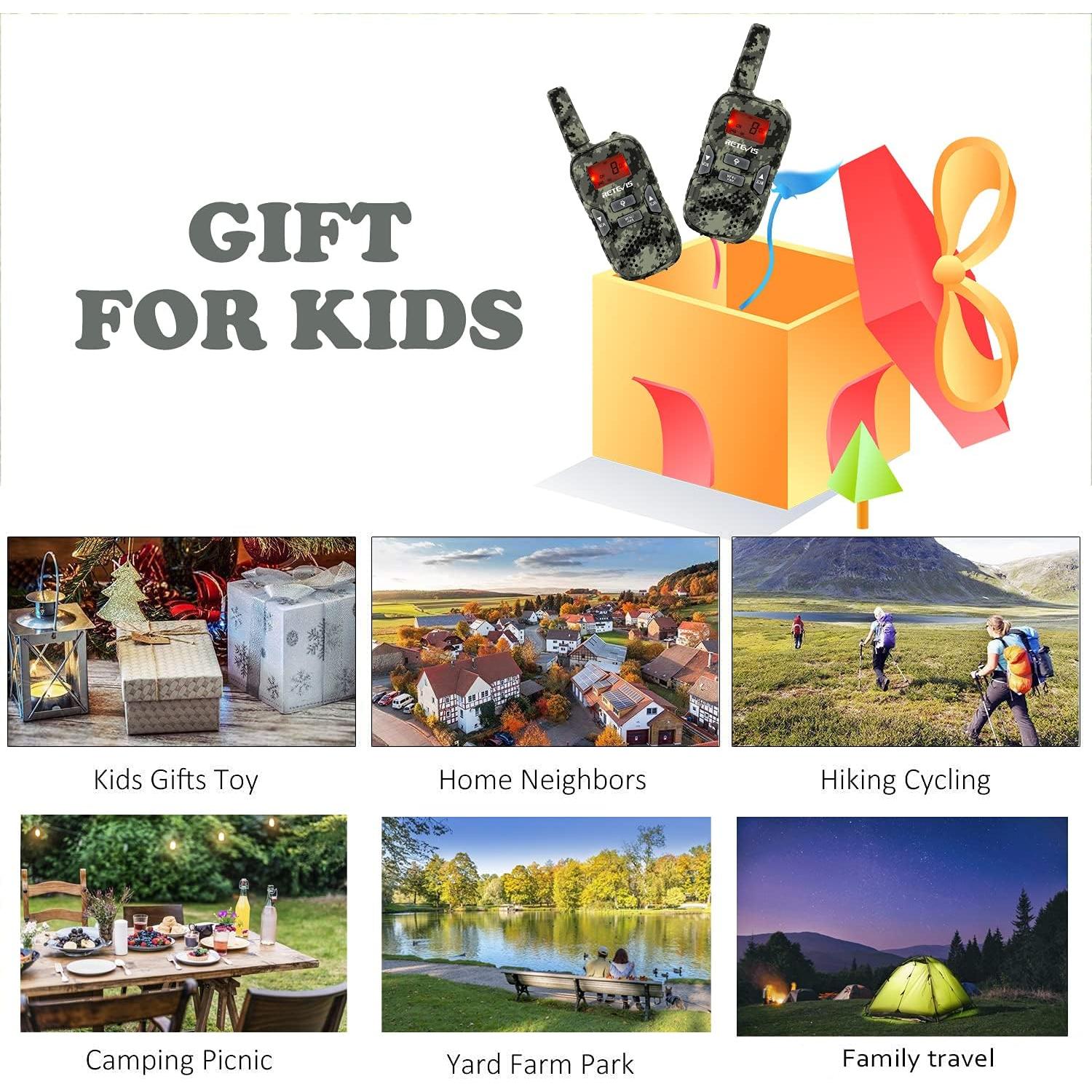 Walkie Talkies Retevis RT33 para Niños 2 Vías 22 Canales