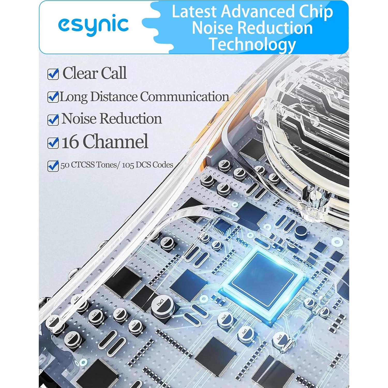 Walkie Talkies eSynic 5 Pack Profesionales 5KM Recargables