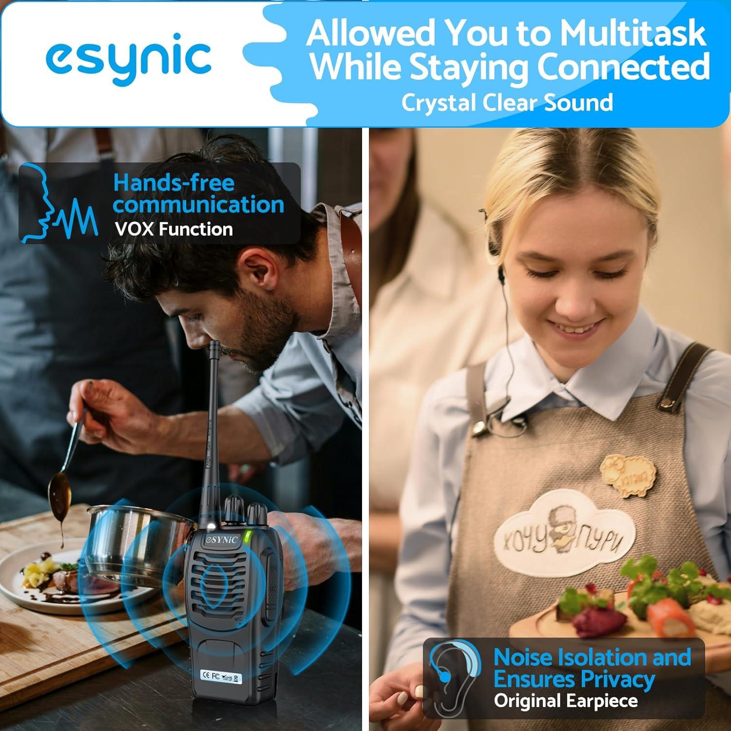 Walkie Talkies eSynic 5 Pack Profesionales 5KM Recargables