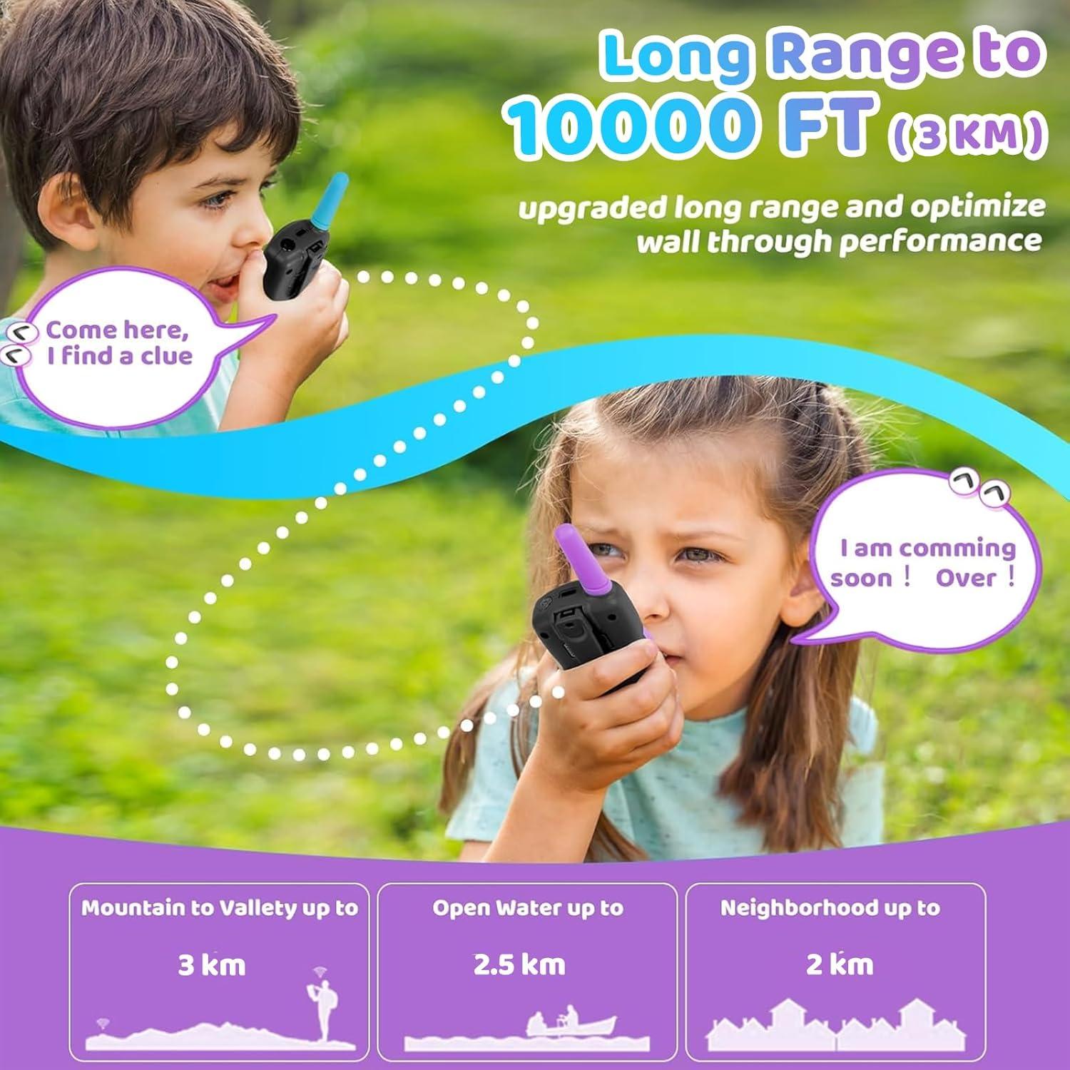 Walkie Talkies Recargables Vvinca para Niños 4 Unidades 3 km