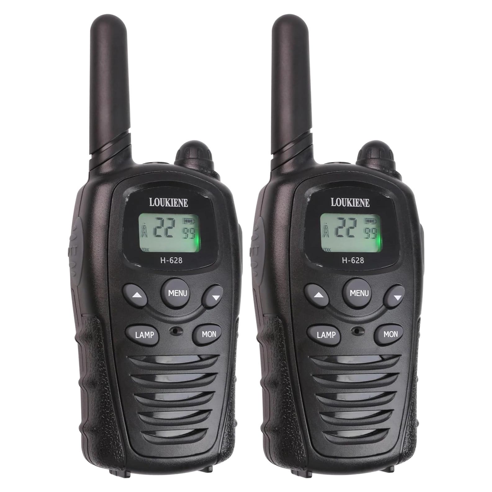 Walkie Talkies LOUKIENE para Niños 22 Canales 3 KM Negro