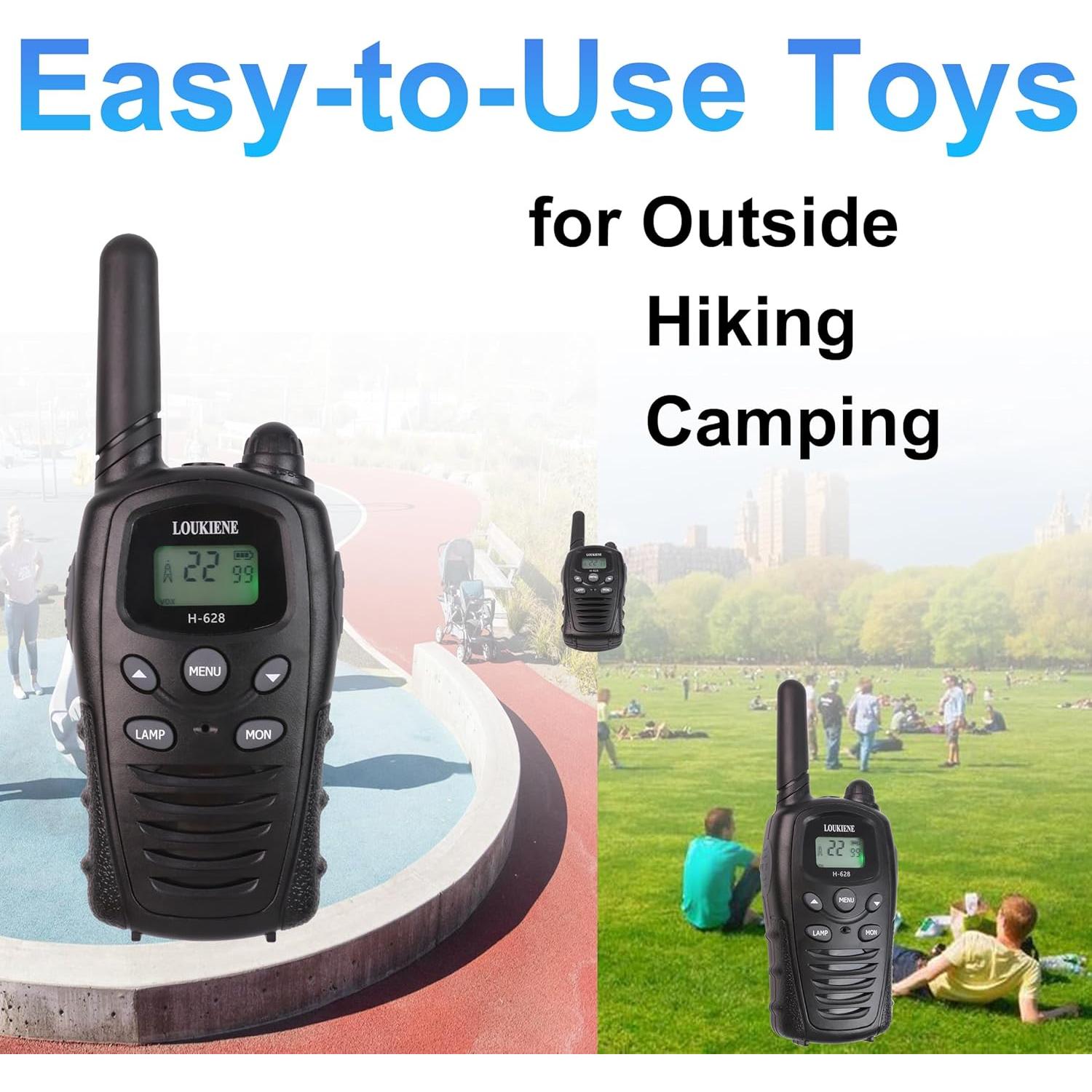 Walkie Talkies LOUKIENE para Niños 22 Canales 3 KM Negro