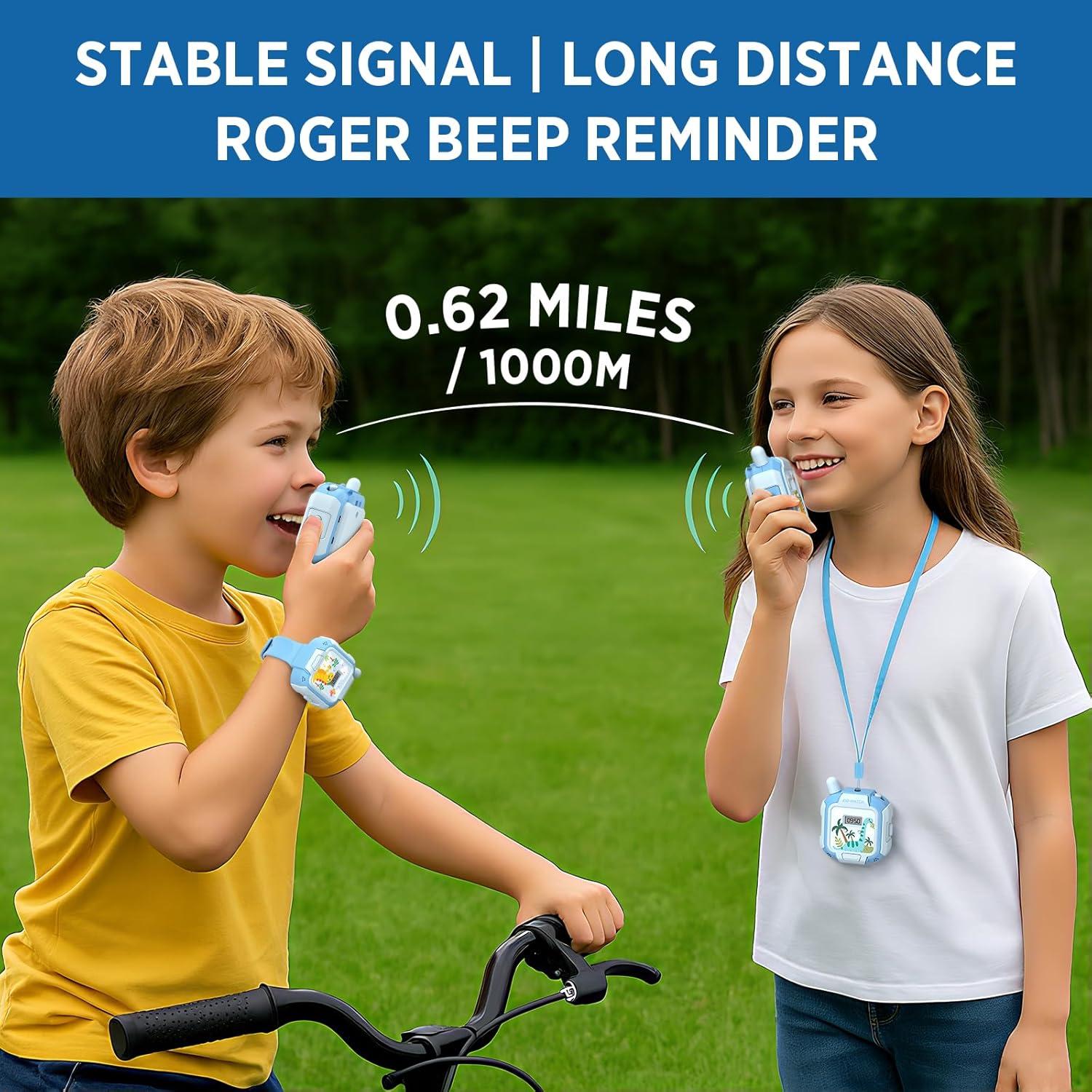 Walkie Talkies Recargables Turoytip para Niños Azul 1 km