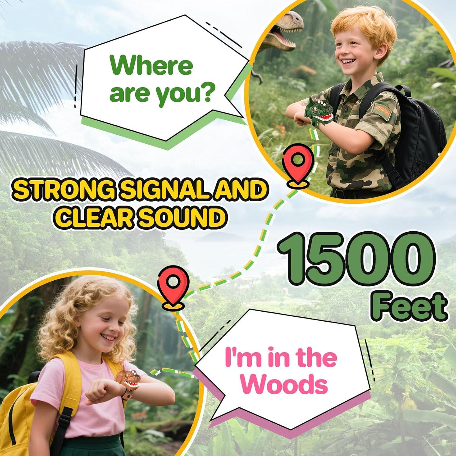 Walkie Talkies Dinosaurio T-Rex Recargables para Niños 3-12 Años