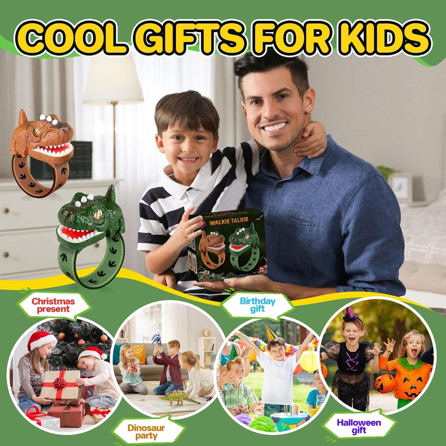 Walkie Talkies Dinosaurio T-Rex Recargables para Niños 3-12 Años