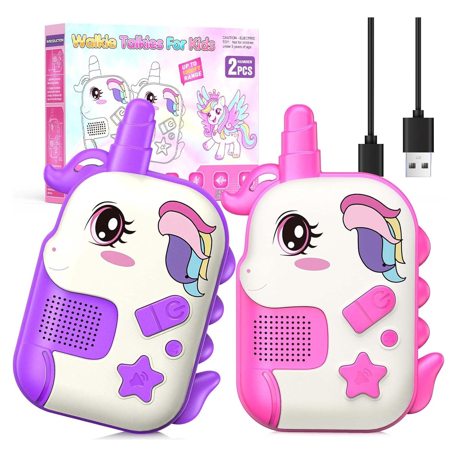 Walkie Talkies Recargables Unicornio Comedyfun 2 Paquete
