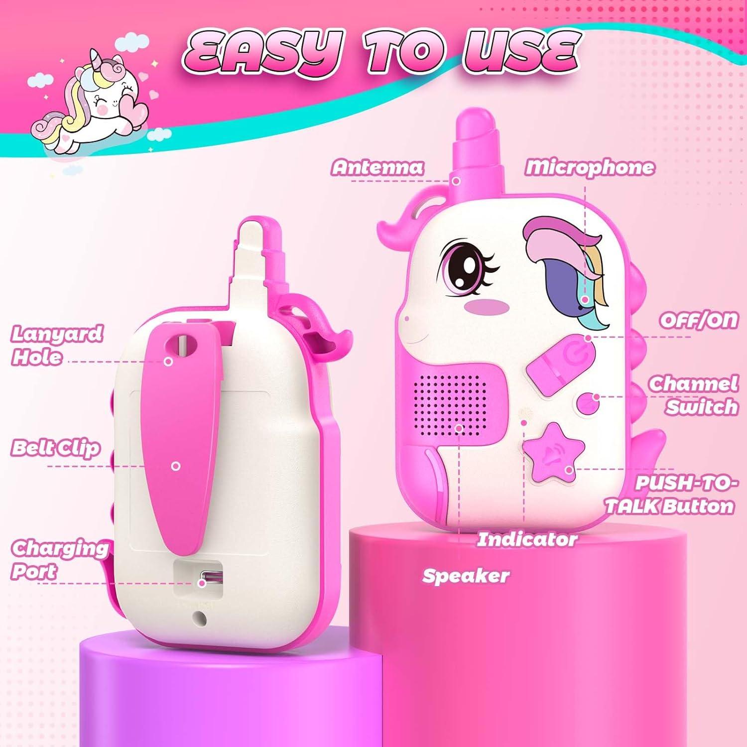 Walkie Talkies Recargables Unicornio Comedyfun 2 Paquete