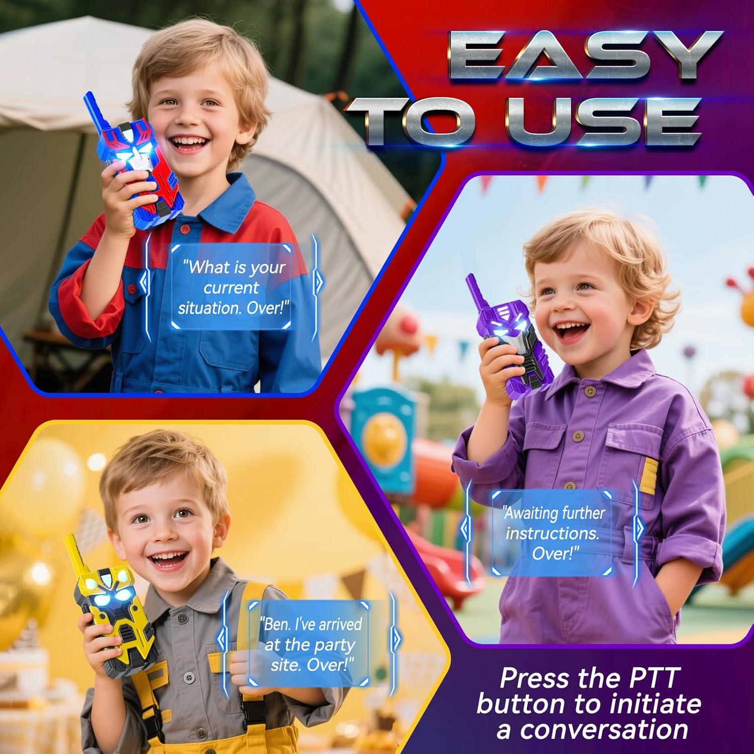 Walkie Talkies para Niños BTMBORY - 3 Paquete, Rango 762m