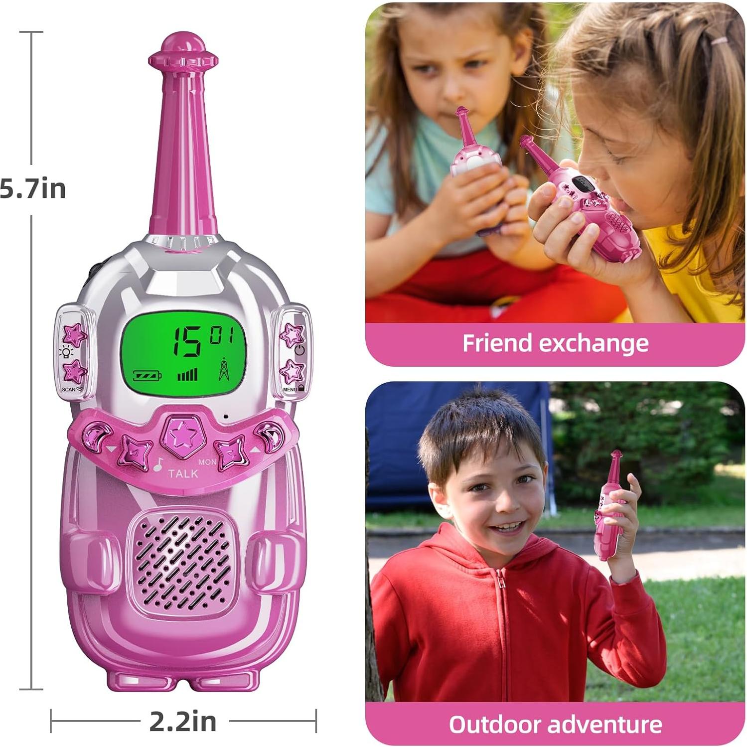 Walkie Talkies para Niños VARLEA 2 Paquete 3KM Alcance