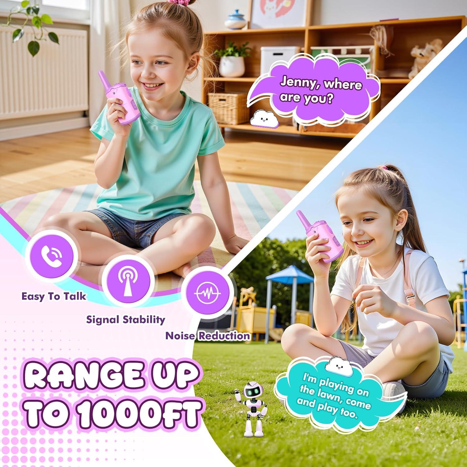 Walkie Talkies para Niñas Comedyfun Rosa 2 Unidades 304.8m