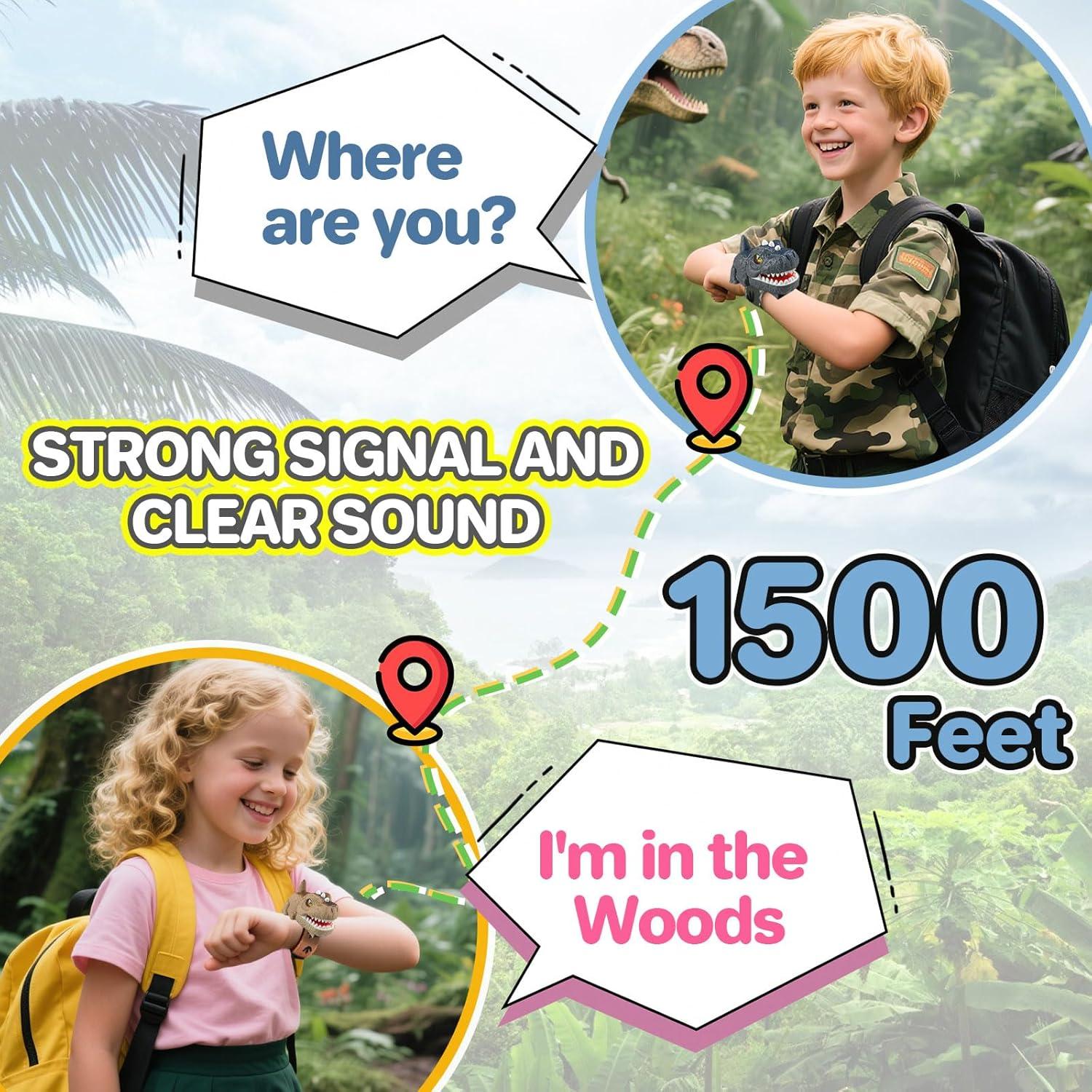 Walkie Talkies Dinosaurio T-Rex Recargables para Niños 2 Pack