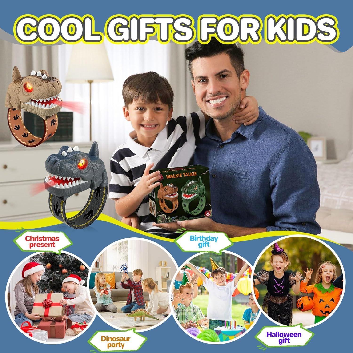 Walkie Talkies Dinosaurio T-Rex Recargables para Niños 2 Pack