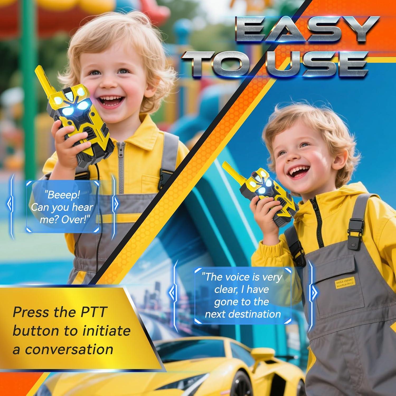 Walkie Talkies Robot Hornet para Niños 2 Pack - Rango 762m