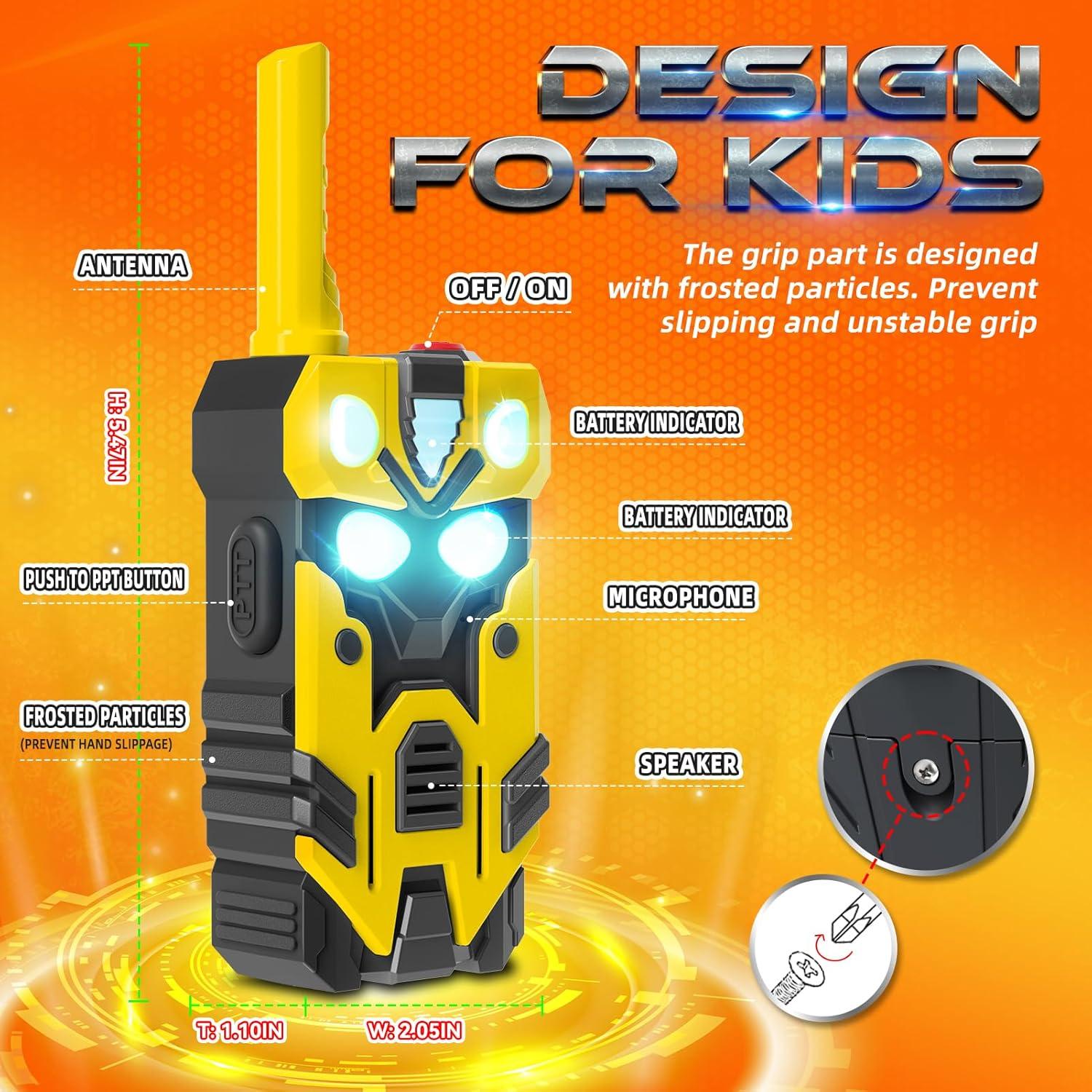 Walkie Talkies Robot Hornet para Niños 2 Pack - Rango 762m