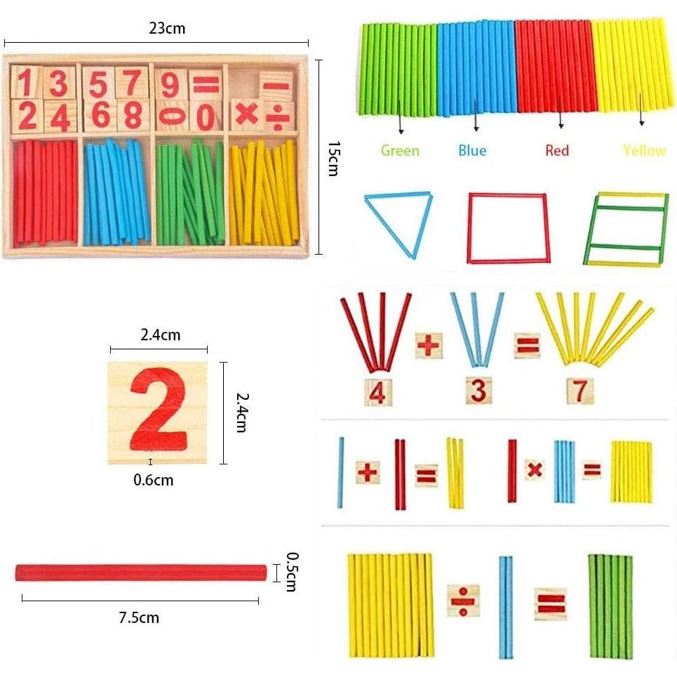 Juguete Educativo de Matemáticas Umbresen - Palos de Madera