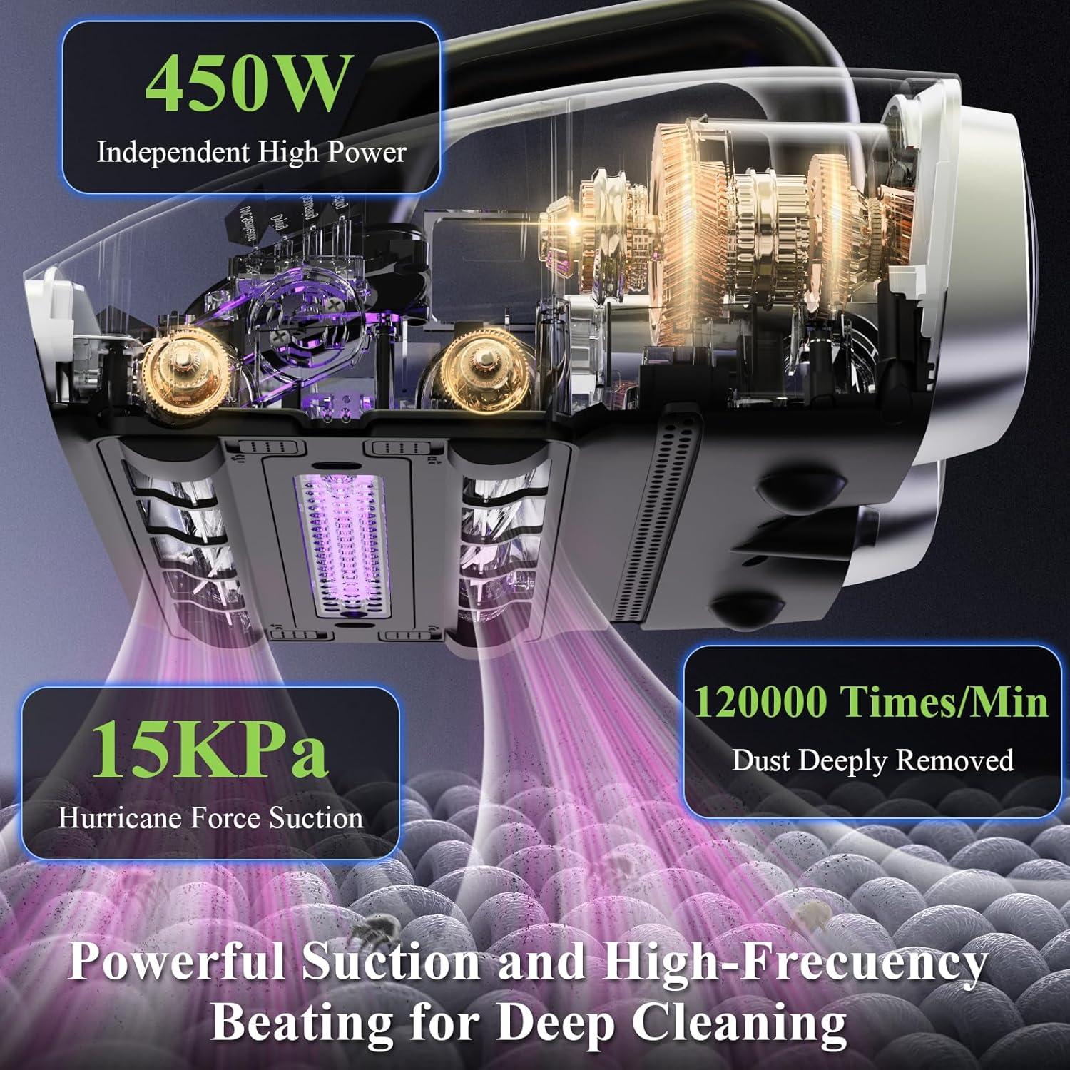 Aspiradora de Colchones Minthouz MT-M302 450W 15Kpa 6 en 1