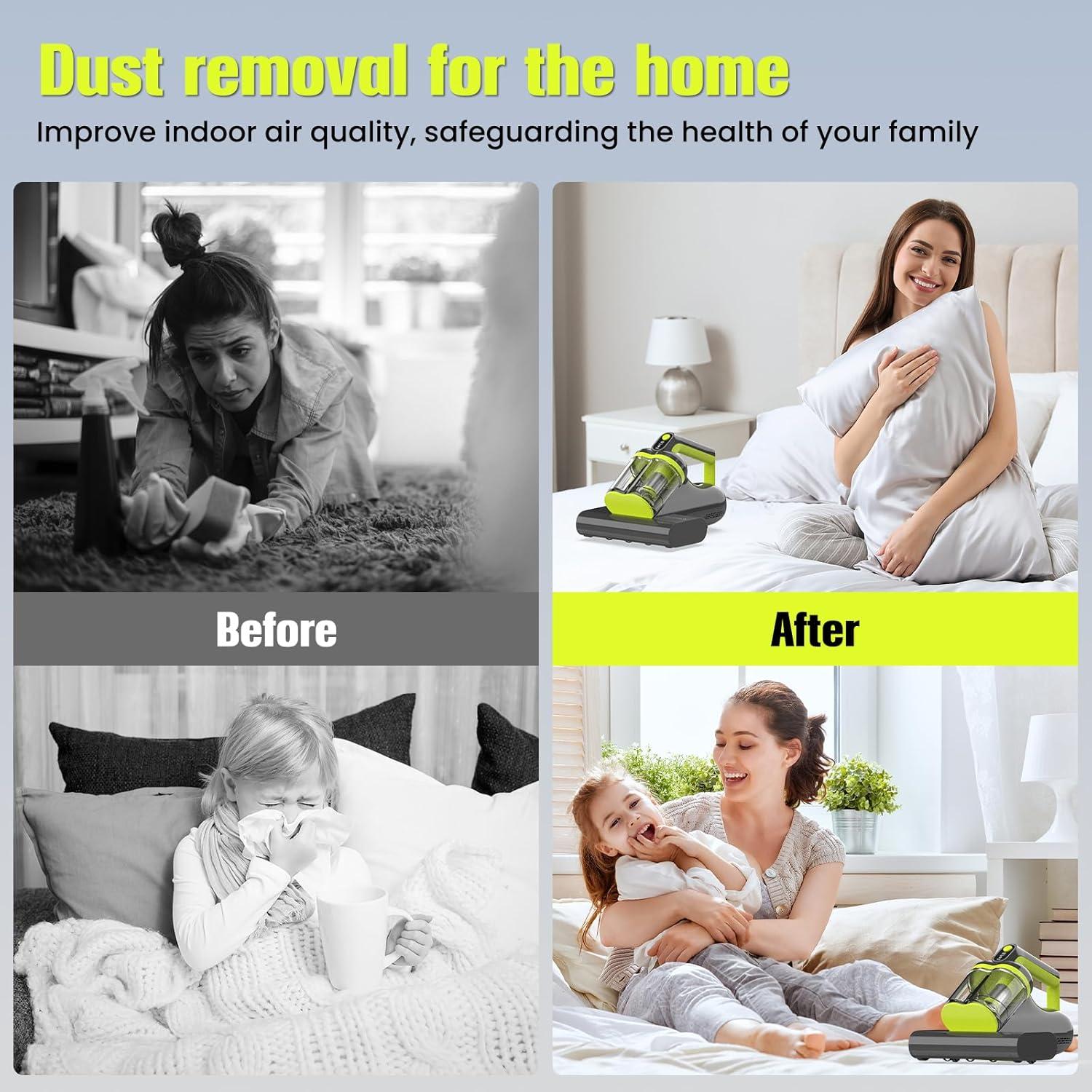 Aspiradora de colchones HYCHIKA con filtro HEPA y calentamiento