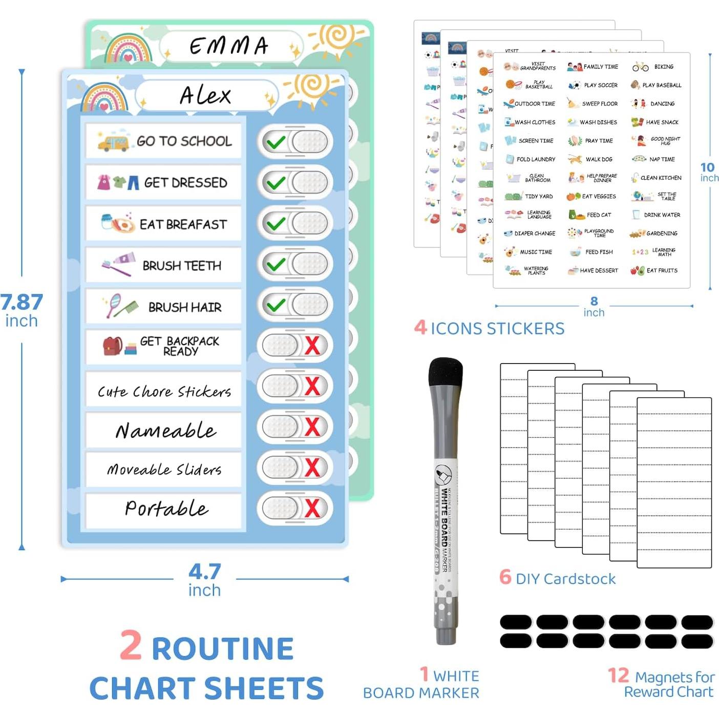 Tabla de Tareas 2 en 1 CustomMaster para Niños - Magnética