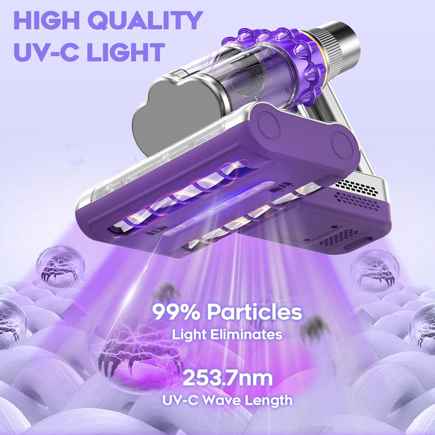 Aspiradora de Colchones AUXCO JQ308 con Luz UV-C y Filtro HEPA