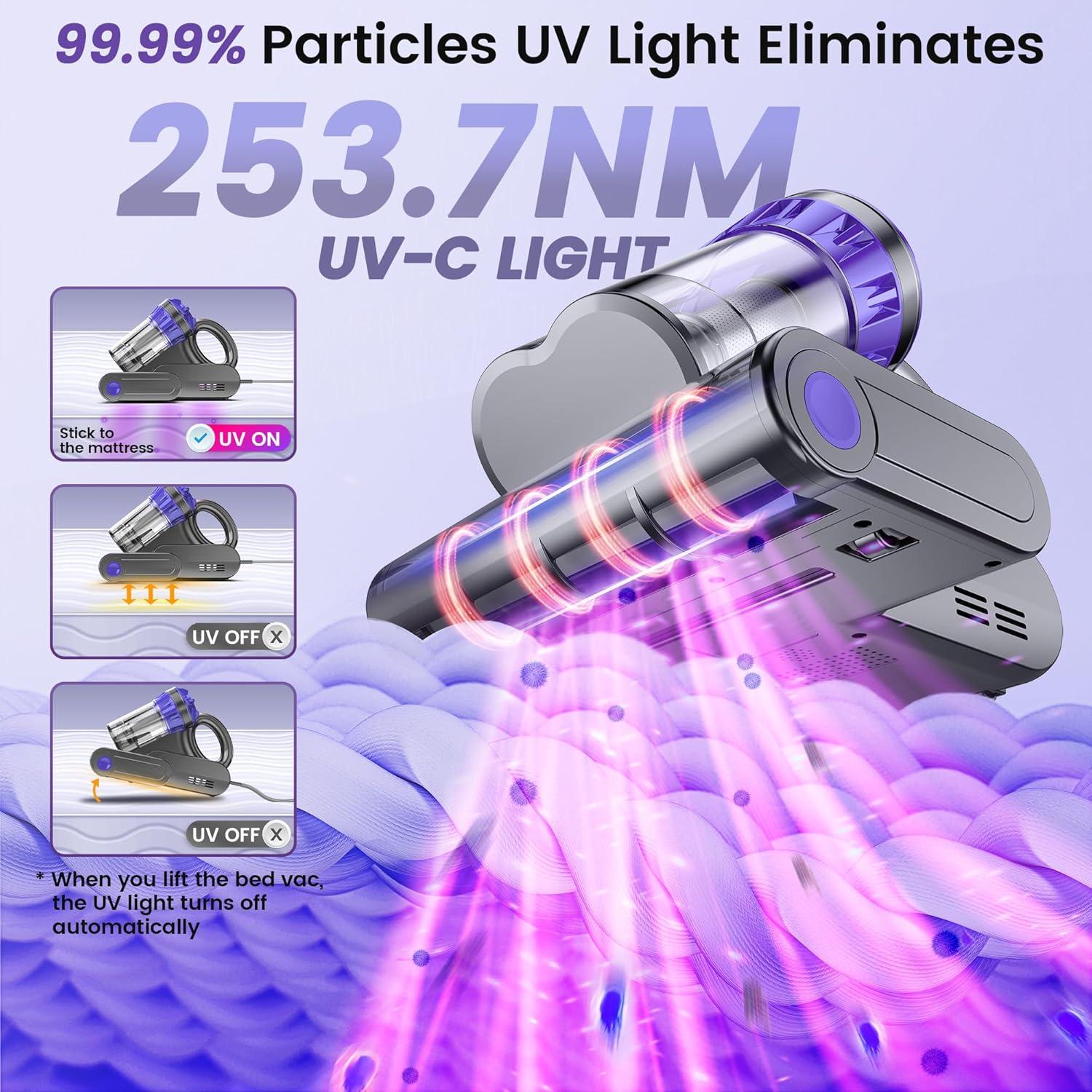 Limpiador de Colchones Yassol M1 550W con Luz UV-C y Calor