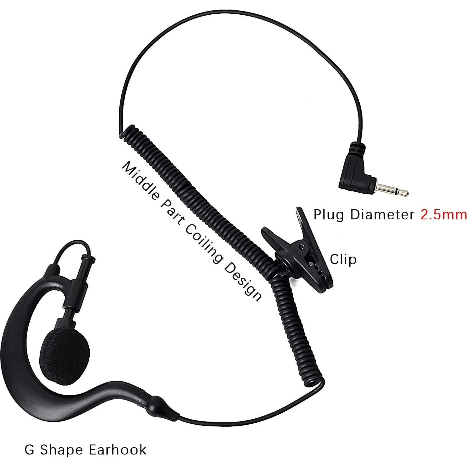 Auricular 2.5mm TWAYRDIO Forma G para Walkie Talkie Harris