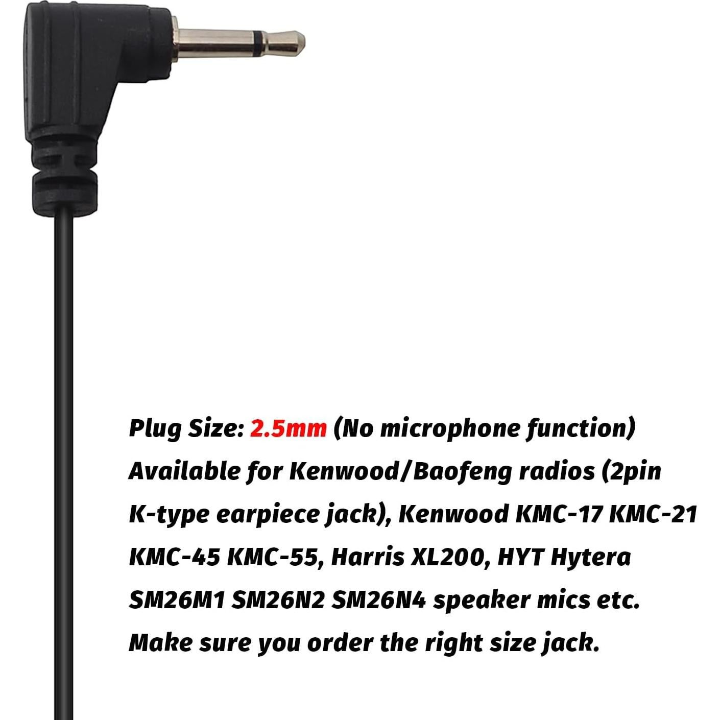 Auricular 2.5mm TWAYRDIO Forma G para Walkie Talkie Harris